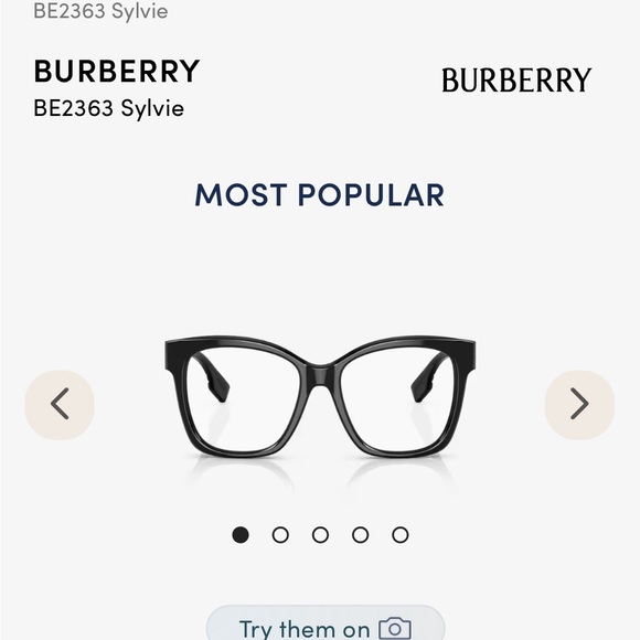 Burberry Sylvie black eyeglass frames non rx lenses, case, wipe included - Picture 12 of 14